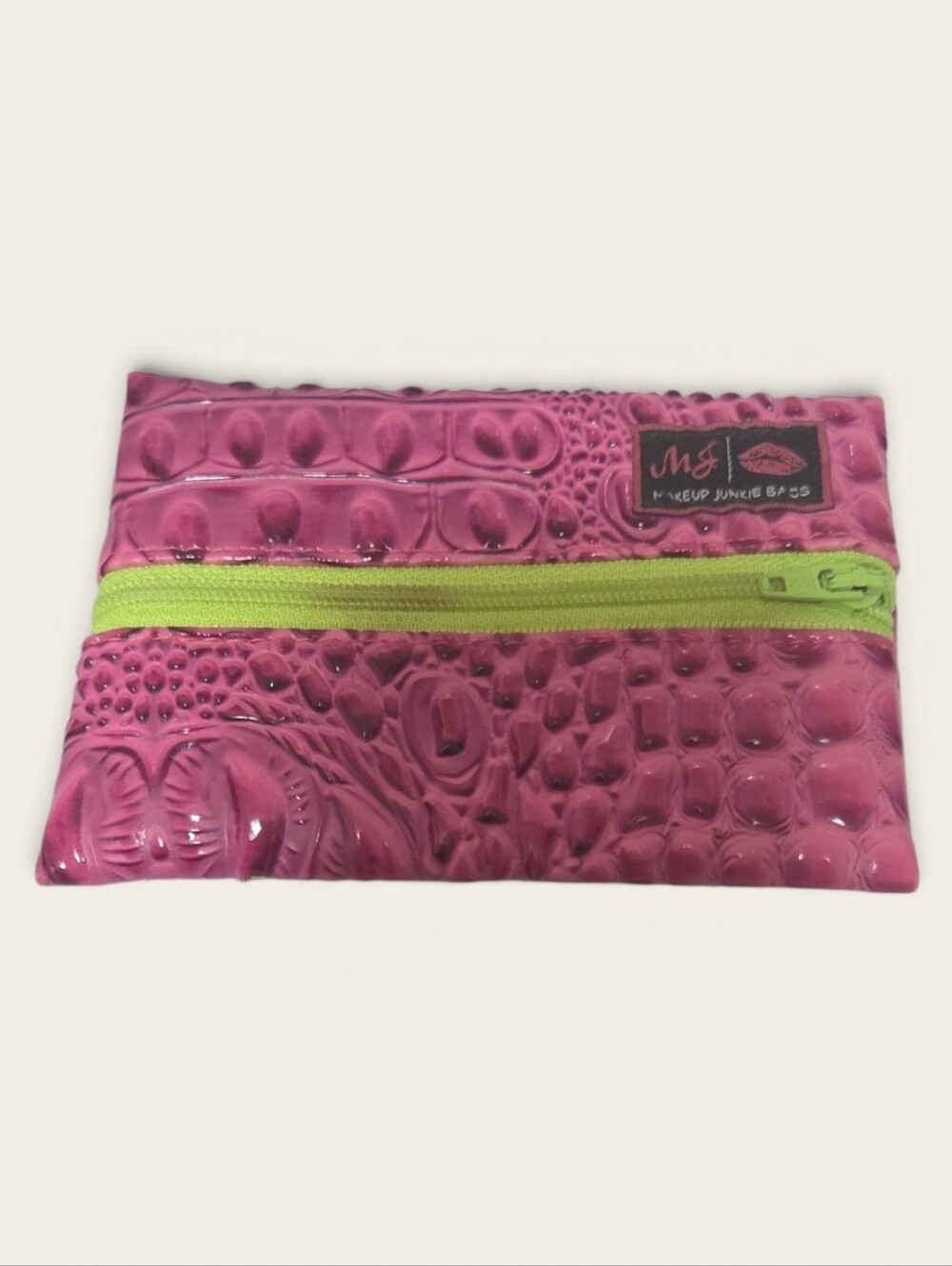 Pink Bubble Gator MICRO with Neon yellow Zipper